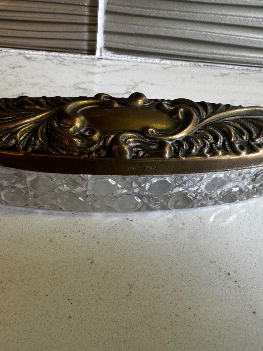 Antique Edwardian Glass Jewelry Dish or Trinket Box